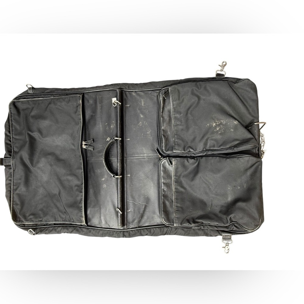 Vintage 1992 Coach Black Leather/ Canvas Garment Bag 5492 USA Made Travel Bag - Picture 7 of 16